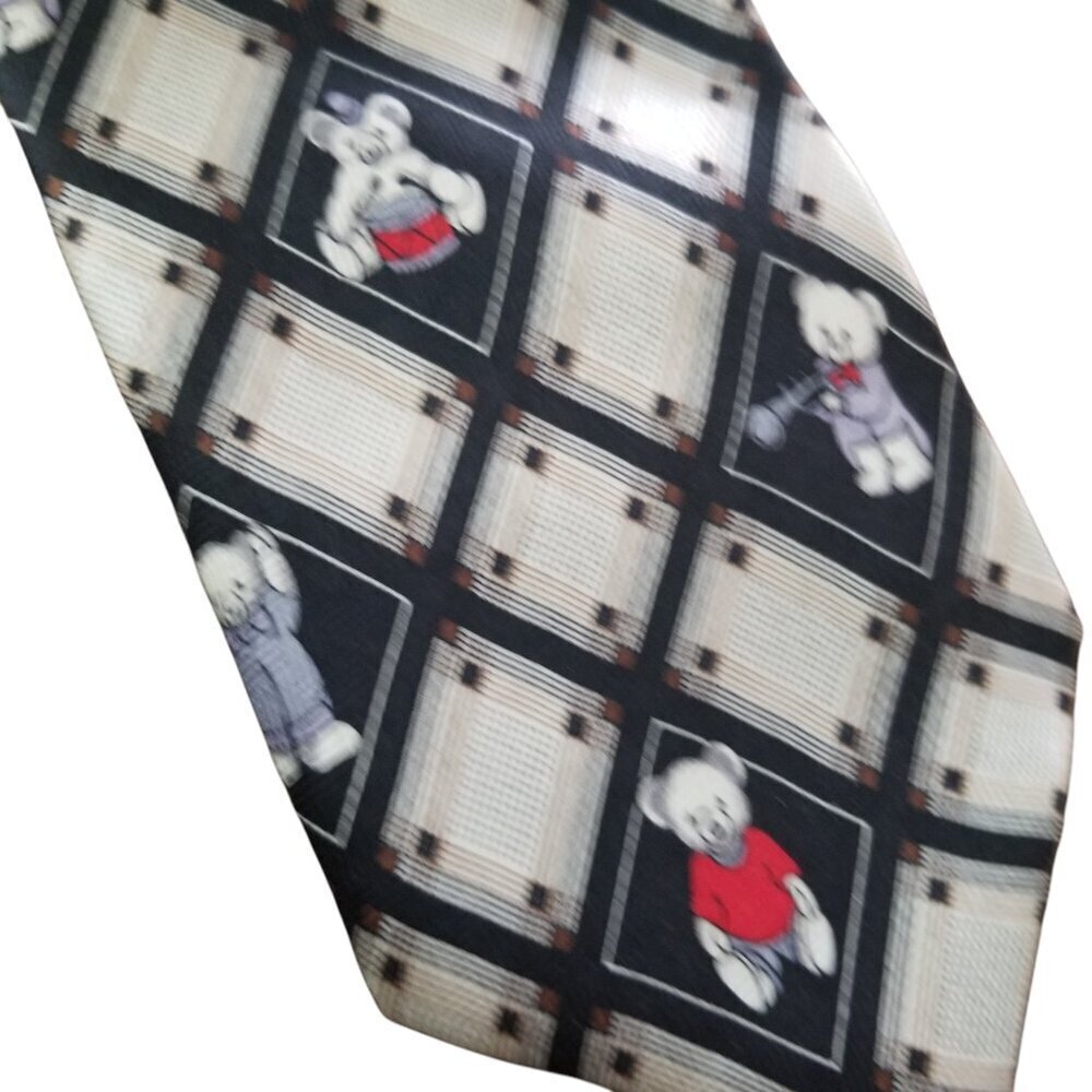 Daniel & Ellissa Men's Novelty Print Bear Silk Tie - Picture 6 of 6